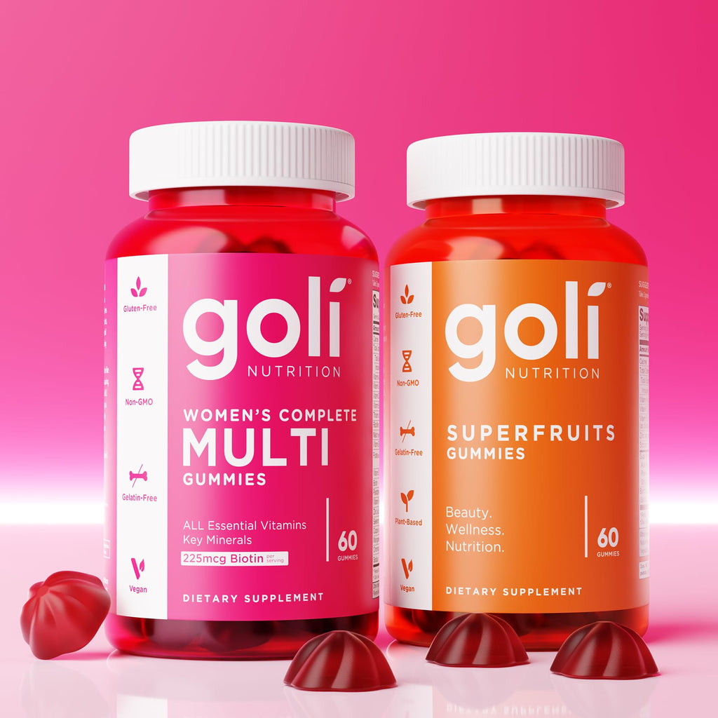 Goli Nutritional Supplement, SuperFruits Beauty Gummy Vitamin - 120 Count - Collagen-Promoting Ingredients - Mixed Fruit, Vegan, Plant-Based, Non-GMO, Gluten & Gelatin Free