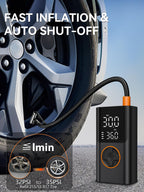 AIRSURE Tire Inflator Portable Air Compressor, 150PSI Fast Inflation