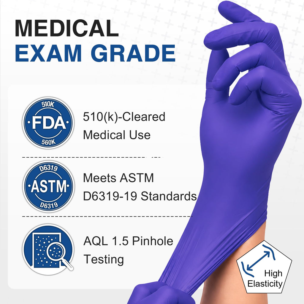 Schneider Medical Nitrile Exam Gloves, Powder & Latex Free, Darkblue 100 Ct