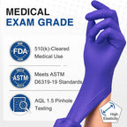 Schneider Medical Nitrile Exam Gloves, Powder & Latex Free, Darkblue 100 Ct