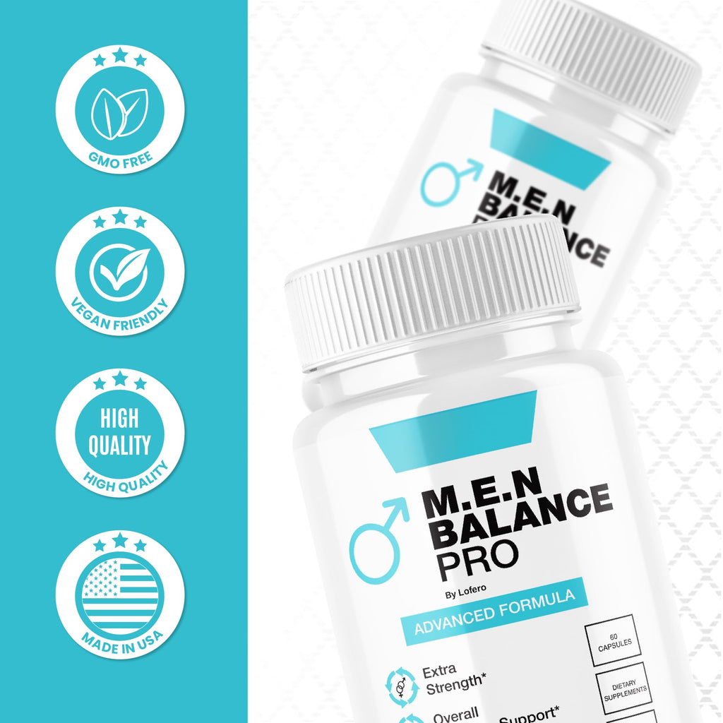 (5 Pack) Men Balance Pro Capsules, M.E.N Max Triple Action Formula Capsulas Pills Mens Multivitamins Premium All Natural Advanced Maximum Strength Health Wellness Supplement Support Reviews (300 ct)