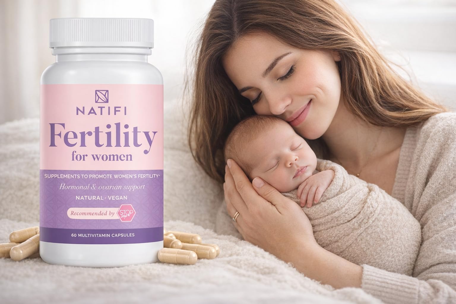 Natifi Conception Fertility Prenatal Vitamins Regulate Cycles, Balance Hormones, Aid Ovulation. Conception Multivitamin for Women. Healthier Pregnancy -60 Capsules- Folic Acid, Myo Inositol, Vitex.