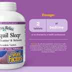 Natural Factors Tranquil Sleep - Calm Sleep Health Supplement - Relaxation Support Supplement with Melatonin & 5-HTP - 120 Chewable Tablets (30 Servings)