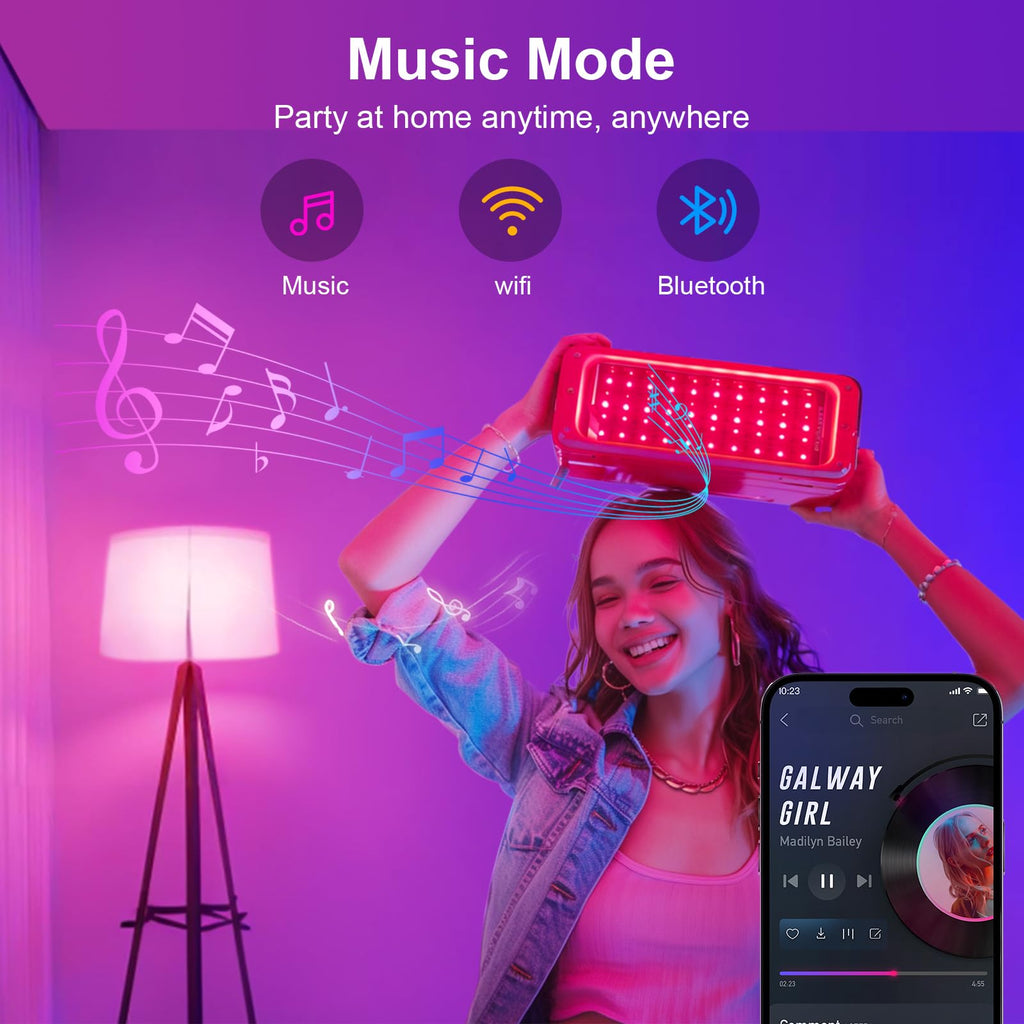 FRIDEKO HOME Smart Light Bulbs - Led Dimmible Color Changing Light Bulb for Home Works with Bluetooth Music Sync - A19 RGB Lightbulb for E26 Base with APP Control & Timer (6 Pack)