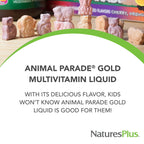 NaturesPlus Animal Parade Gold Children's Liquid Multivitamin, 16 fl oz - Natural Tropical Berry Flavor - Immune Support Supplement - Gluten Free, Vegan - 32 Servings