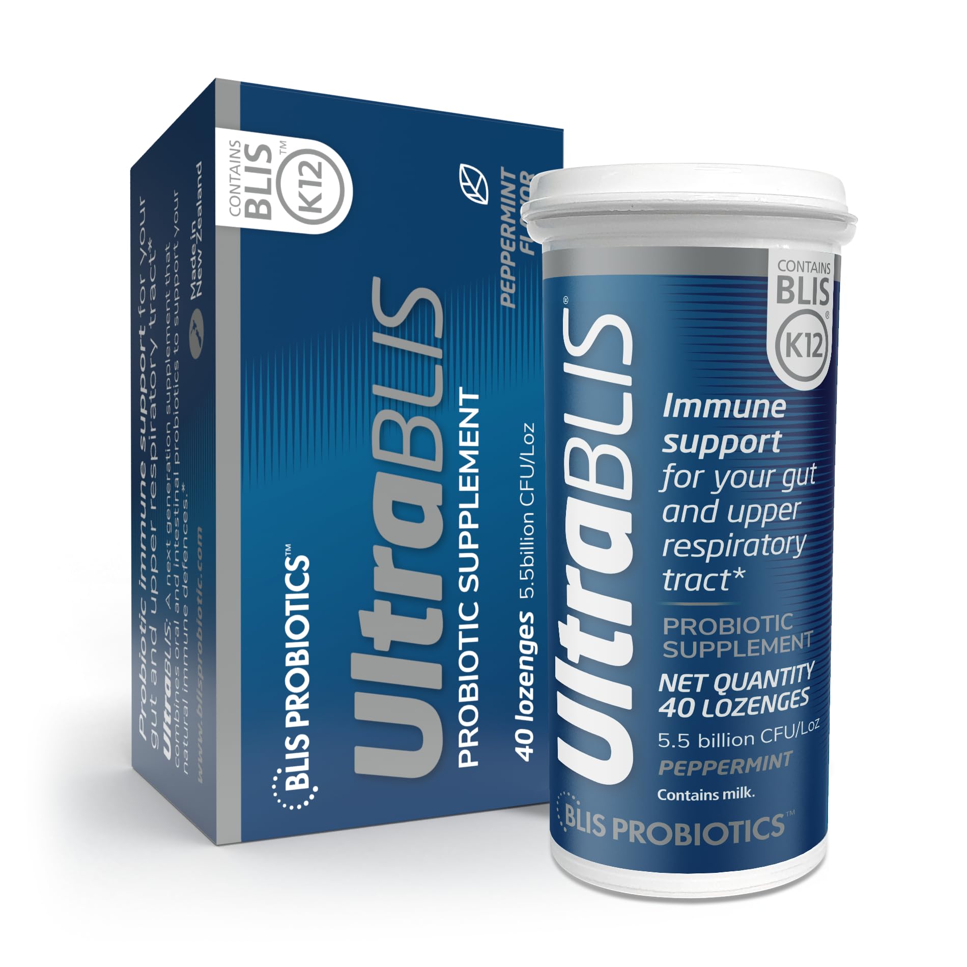 BLIS UltraBLIS Gut & Oral Probiotics K12 Immune Health Support, 40 Lozenges