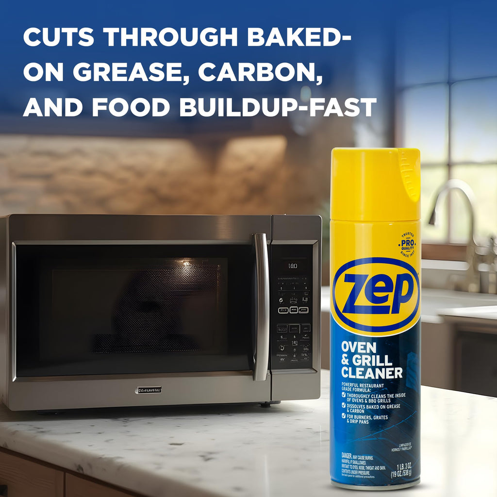 Zep Heavy-Duty Oven and Grill Cleaner 19 oz (1 Unit) and Foaming Wall Cleaner 18 oz (1 Unit) ECBD001 – Professional Grade Foaming Spray Cleaners Designed to Tackle Grease, Scuffs, and Kitchen Messes