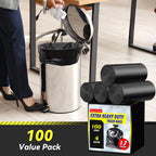 Wowflash 100 Count 17 Micron Extra Heavy Duty 4 Gallon Trash Bags