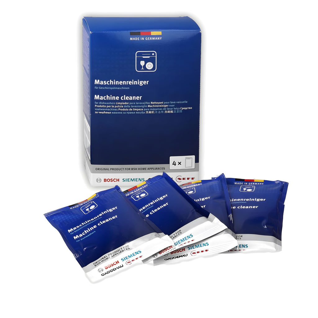 Bosch 312477 Dishwasher Cleaner – 1 Pack of 4 Bags (Total: 6.4 oz / 180g, Each 1.6 oz / 45g) – Removes Limescale & Grease | Improves Performance & Extends Appliance Life