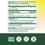 MegaFood Vitamin D3 1000 IU (25 mcg) - Vitamin D Supplements with Real Food, Immune Support, Supports Bones, Teeth & Muscles, Vegetarian, Gluten-Free, Non-GMO, Kosher – 60 Tablets, 60 Servings