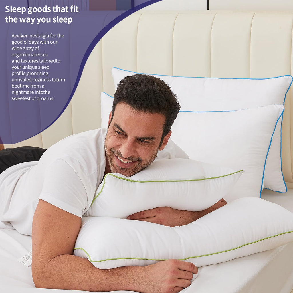 HKYLRAN Bed Pillows King Size Set of 2,for Sleeping,Down Alternative Fill