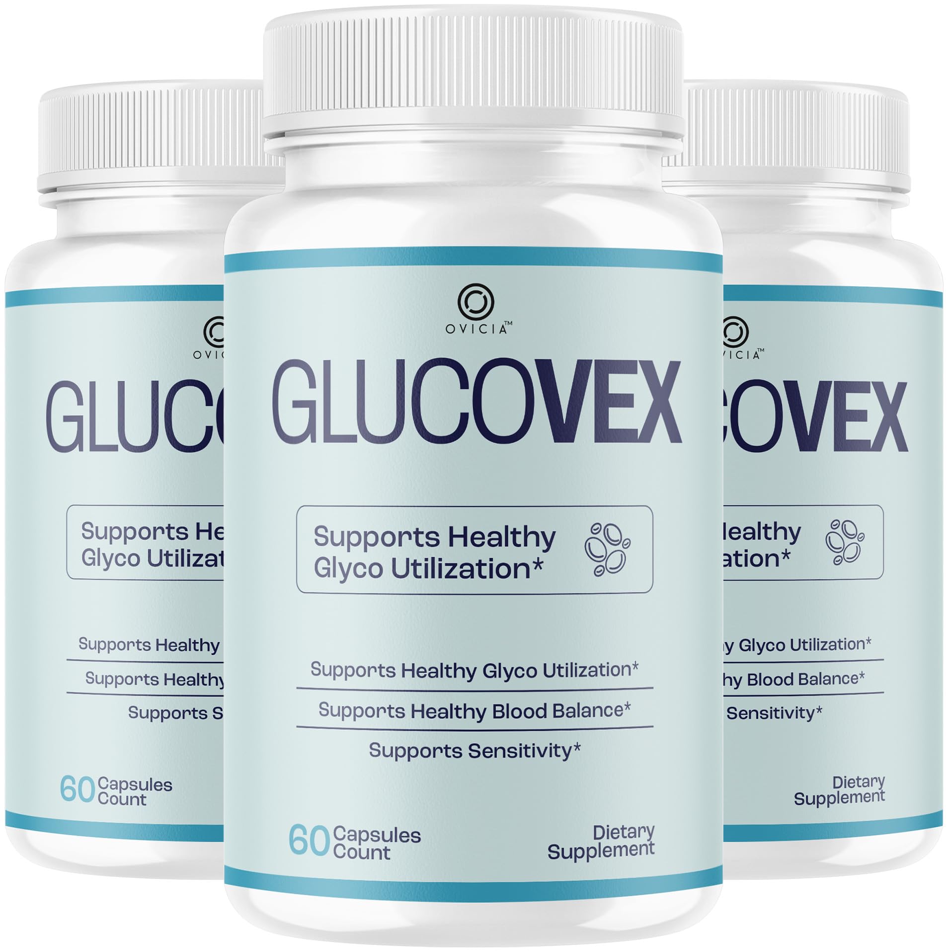 (3 Pack) Glucovex Supplement Capsules - Official Glucovex Support Premium Pills Advanced Formula With All Natural Ingredients, Maximum Strength for Wellness & Overall Health, 180 Capsules for 3 Months
