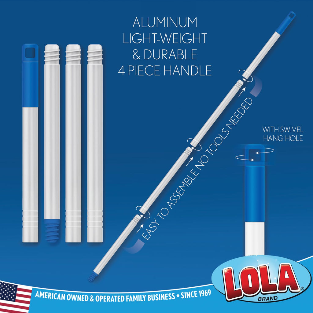 LOLA Squeezematic Butterfly Automatic Sponge Mop, 4 Mop Heads - 2 Foam w/ Cellulose Layer & 2 All Foam, 9" Head w/ Scuff Remover