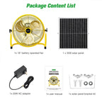 blessny 18" Large Solar Rechargeable Floor Fan for Home Gazebo Greenhouse