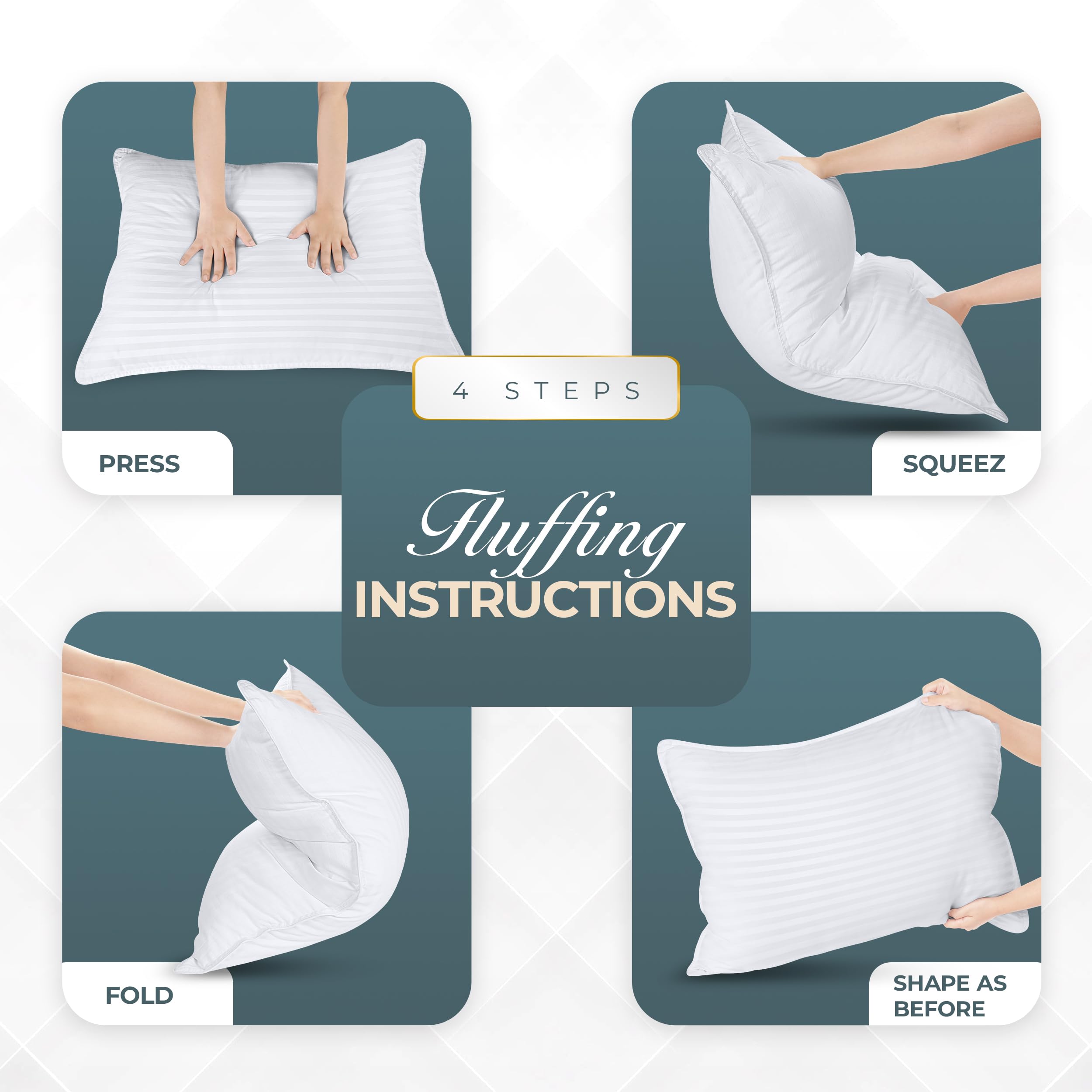 Utopia Bedding Bed Pillows for Sleeping King Size (White), Set of 2, Down Alternative Pillow for Sleeping, Cooling Hotel Quality Pillow Set for Back, Stomach or Side Sleepers