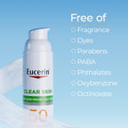 Eucerin Sun Clear Skin Face Sunscreen Lotion SPF 50 for Acne Prone and Oily Skin, Lightweight Sunscreen with Oil-Absorbing Minerals, Won't Cause Breakouts, Hypoallergenic, 2.5 Fl Oz Bottle