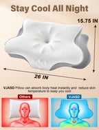 Cervical Neck Pillow for Pain Relief – Ergonomic Memory Foam Pillow for Side Sleeper Contour Orthopedic Bed Pillow for Neck Support with Cooling Cover – Ideal Christmas Birthday Gift for Women Men