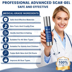 Rvlaim 100% Silicone Scar Gel Scar Cream, Advanced Silicone Gel for Removal of Surgical, Burns, Acne Scar, Old and Recent Scars and Stretch Marks, 1.7 oz/50ml