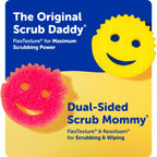 Scrub Daddy 6 Kitchen Sponges & 1 Daddy Caddy Dish Sponge Holder - BPA Free & Made with Polymer Foam - Stain & Odor Resistant, Scratch-Free Multipurpose Scrubbers