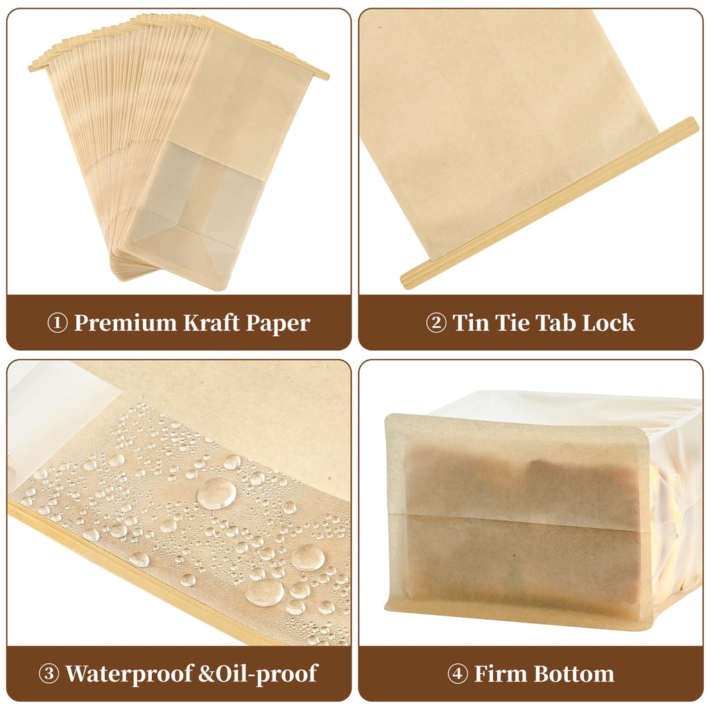 Ohuimrt Bread Bags For Homemade Breads, 100 PCS, 11 x 5.1 x 3.9 Inches