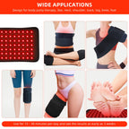 Red Light Therapy Pad for Body Back Knee Shoulder Hands Feet Portable 660nm 850nm Home Use 3 Chips in 1 Infrared Wrap Belt Gift for Women Men (Corded)