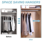 50 PCS Space Saving Hanger - Clothes Connector Hooks, Stacking Space Saver, Plastic Closet Organizers and Storage Extender for Heavy Duty Cascading Connection (White)