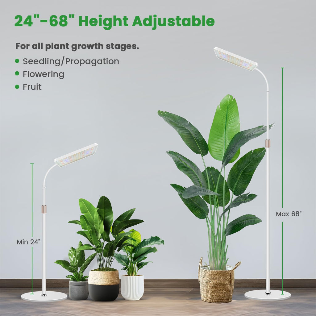 Wiaxulay Grow Lights for Indoor Plants,Full Spectrum Plant Light 68in Stand