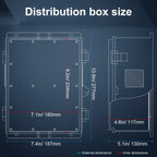 Namunanee Outdoor Electrical Junction Box, ABS Water Resistant Enclosure with Internal Mounting Panel & Hinged Cover, 9.2" H* 7" L* 4.6" W
