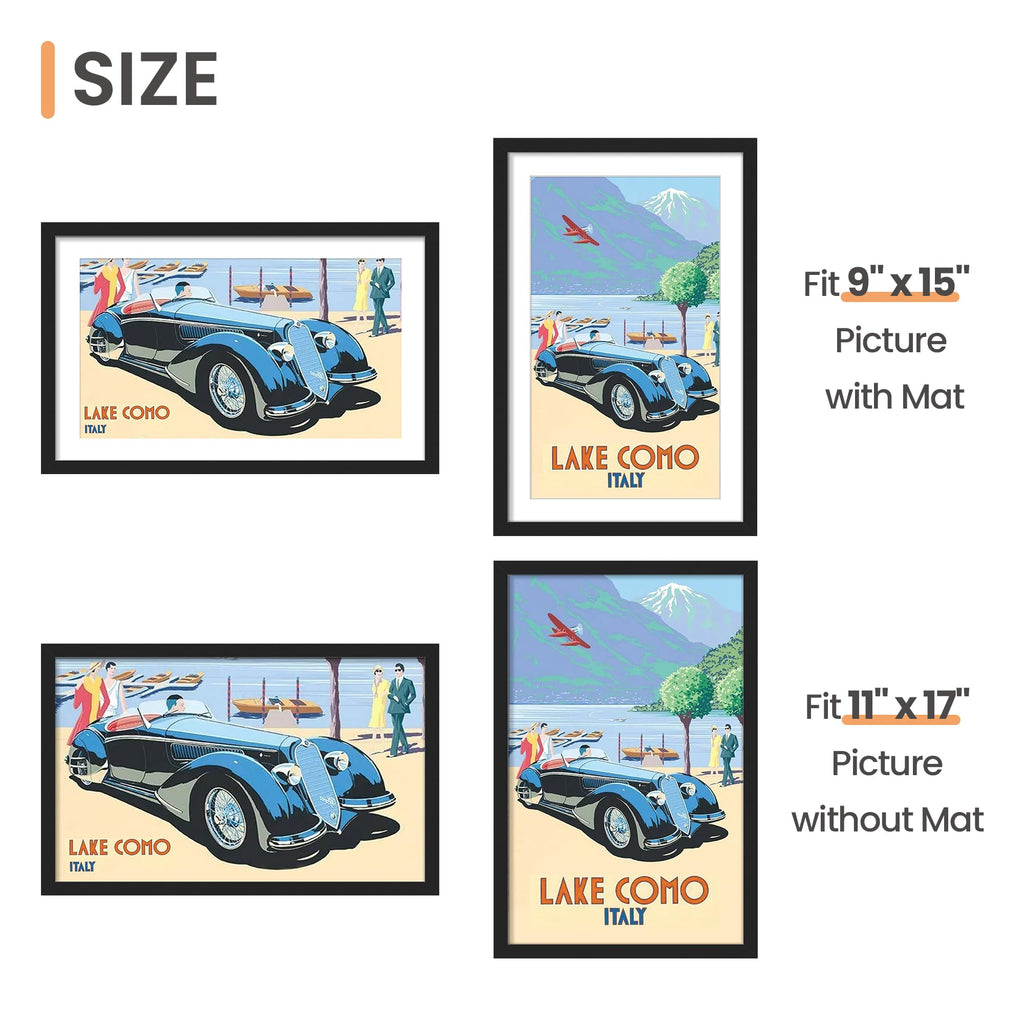 upsimples 11x17 Picture Frame, Gallery Wall Frames Set of 5, Black
