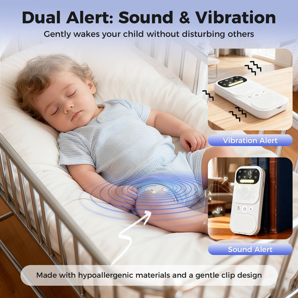 Wireless Smart Bed wetting Alarm - Suitable for Boys, Girls, and Older Kids. with UV Mode, Night Light, Sound/Vibration, High Sensitivity Sensor.for Nighttime bedwetting Training.