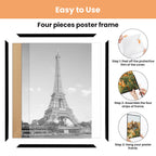 upsimples 24x36 Poster Frame, Easy Slide-In Assembly, Black, 3 Pack