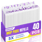 QuikMoprit 40pcs Power Mop Refills Pad, 5X Cleaning Multi-Surface Replacement for Swiffer Power Mop, Wet Pads Refill for Wood Floors & More, Compatible with Swiffer PowerMop Pads & Mopping Refills