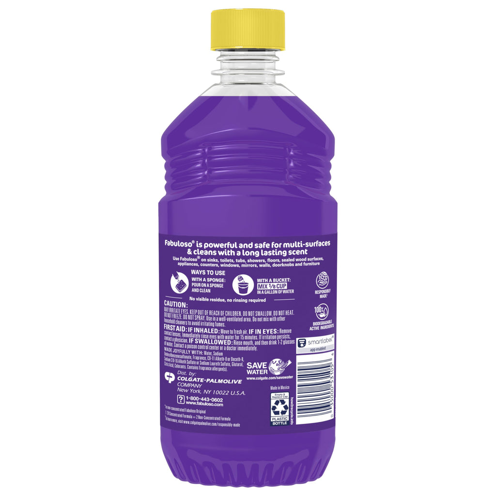 Fabuloso All Purpose Cleaner Refill, Lavender, 405.6 Oz (16.9 Oz, 24 Pack) - Bulk Cleaning Supplies Bundle - Multi-Surface Cleaner, Mopping Solution - Office Supplies (153105)