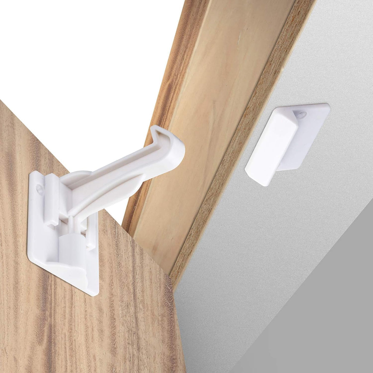 Benny Bradley's Invisible Adhesive Cabinet Locks, White, 10 Pack