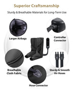 FIT KING Leg Massager for Circulation and Pain Relief, Air Compression Leg and Foot Massager to Relieve Pain Swelling Edema with 2 Size Extensions- Great Gift for Wife Mom and Dad