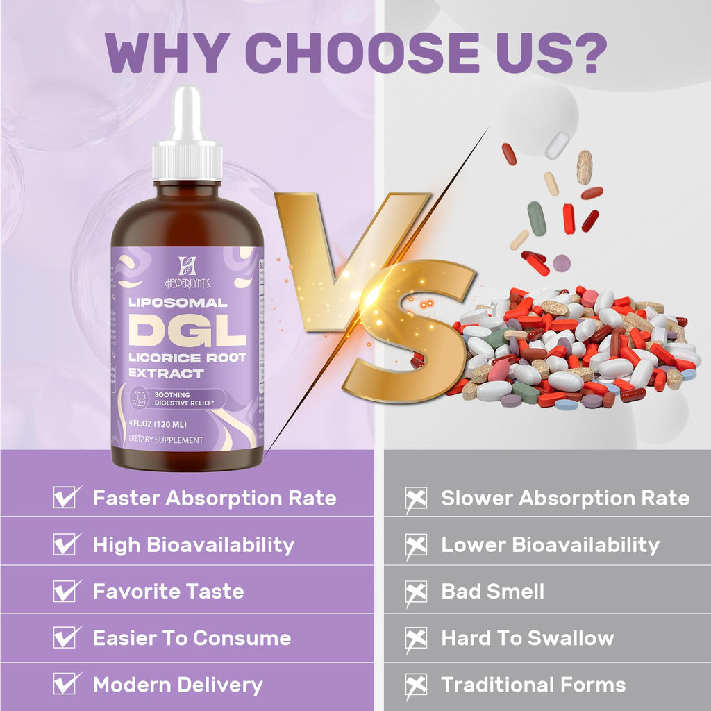 Liposomal DGL Licorice Root Extract - Deglycyrrhizinated Licorice with L-Glutamine, Marshmallow, Clove, and Slippery Elm - Digestive, Stomach Lining, Elimination, Max Absorption, 60 Servings
