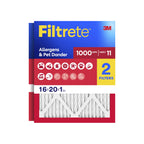 Filtrete 16x20x1 Air Filter, MERV 11, MPR 1000, 2 HVAC Filters