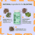Hilma De-Bloat Bundle for Pre or Post Meal, Gas & Bloating Relief for Women (50 Vegan Capsules) with Lemon Balm & Peppermint Leaf, Digestive Enzymes for Women (30 Vegan Capsules) with Dandelion Root