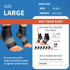 6 Pairs Plantar Fasciitis Socks for Men & Women, Ankle Brace Compression Socks with Arch Support for Achilles Tendonitis, Heel Pain, Swelling & Arthritis Relief, Black, Large