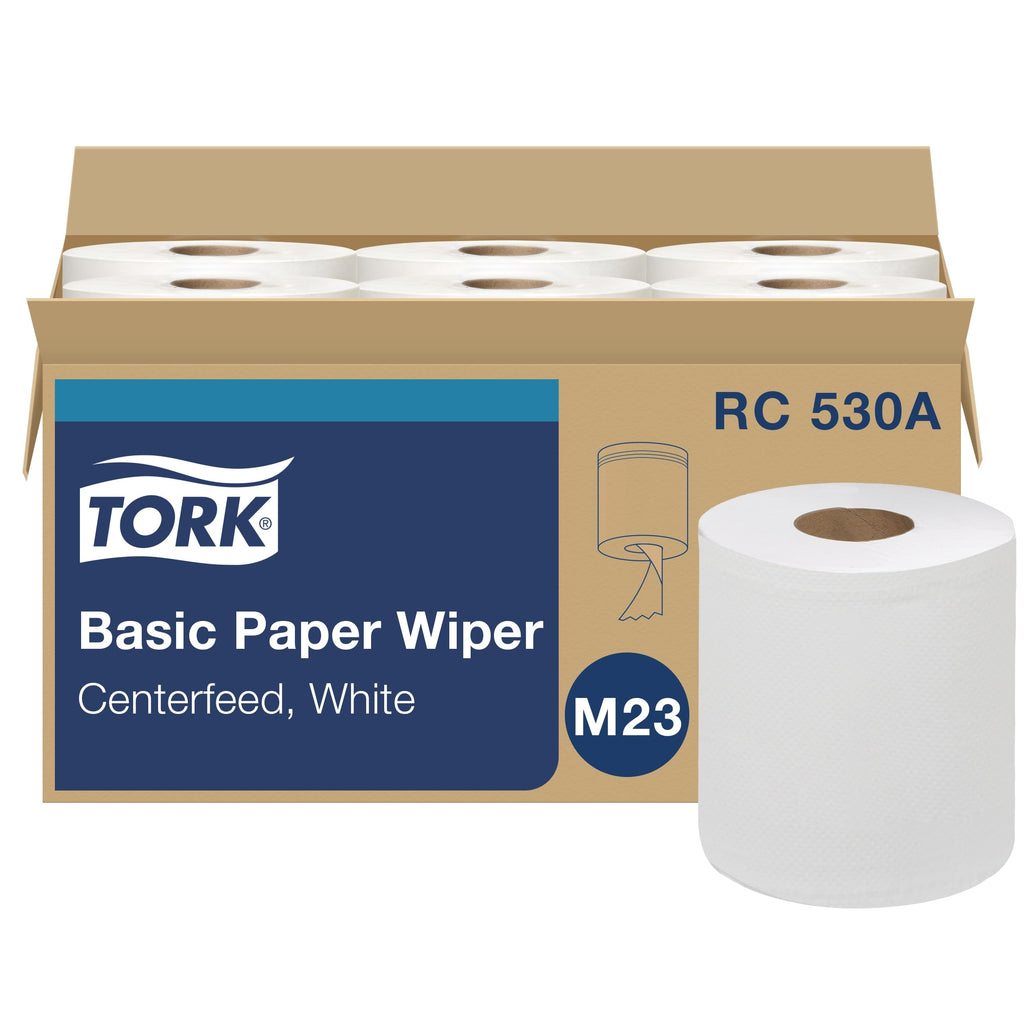 Tork Centerfeed Hand Towel White M23, One-at-a-time Dispensing, 6 x 530 Towels, RC530