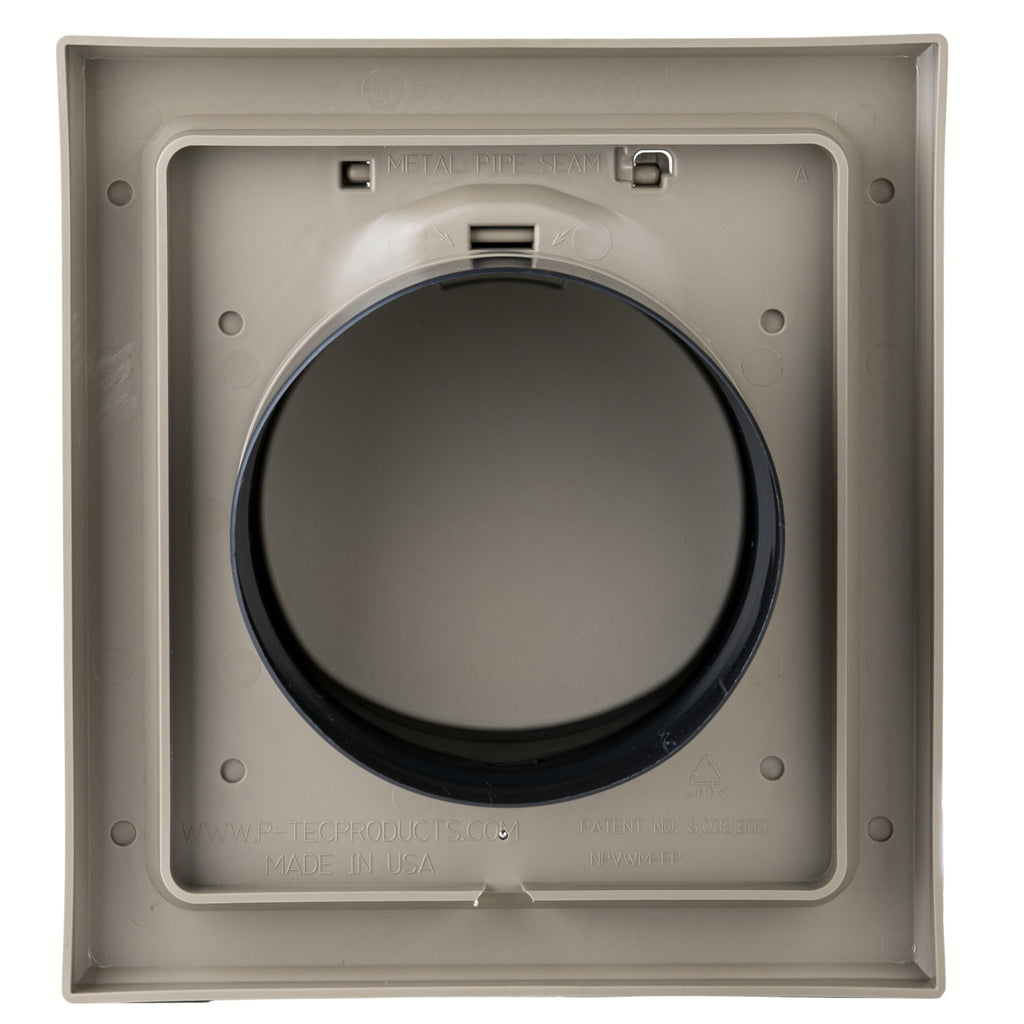 NO-PEST VENT, Exclusive Dual Door Dryer Vent Cover Outdoor 4 inch with Collar, Made in USA w Highest UV Resistant Plastic in any Outdoor Vent Cover (Wood Stock Brown, 4" Plastic WIth Collar)