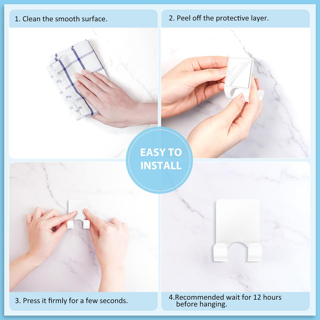 VIS'V Shower Wall Adhesive Razor Holder for His and Hers, White, 2 Pcs