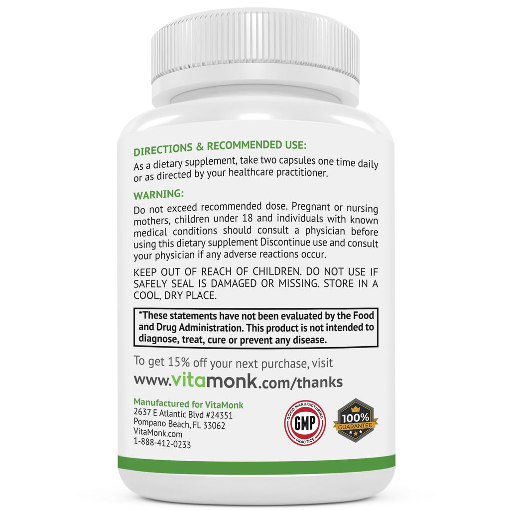 VitaMonk Mitochondrial Supplements - MitoTrax - Revitalize and Repair Cells - Mitochondria Supplement for Cellular Energy - Advanced Mitochondrial Formula - PPQ Supplement Formula - 60 Capsules