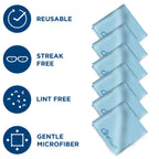 Care Touch Lens Cleaning Wipes with Microfiber Cloths - 200 Lens Wipes for Eyeglasses & 6 Microfiber Cloths - Glasses, Camera Lenses, Screens, Eye Glasses Cleaner for Cleaning Eyeglasses