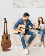 Musbeat Guitar Stand, Mahogany Wood Guitar Stand, Acoustic Guitar Stand Floor for Home Decoration and Studio Display, Electric Guitar Floor Stand for Mandolin, Bass, Guitar Gifts for Men and Women