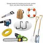 Gueryee 4 Pcs Rafter Hooks, Upgraded Fence Hangers, Heavy Duty Bike Hanger for Garage, Ladder Hook, Black Large S Hooks for Hanging Hose, Plants, Chairs, Bikes, Ladders, Cords and More