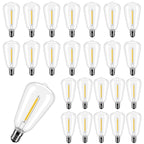 Konictom ST38 E12 LED Replacement Bulbs for Outdoor String Lights, 25 Pack 0.6W 120V Shatterproof Plastic Edison Bulbs, 2700K Warm White, 43LM IP65 Waterproof Dimmable Patio Light Bulbs