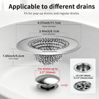 TRAPMATE Shower Drain Hair Catcher, 4.4" Easy Clean Bathtub Drain Hair Catcher, Anti-Slip Bath Tub Drain Protector, Upgraded 304 Stainless Steel Shower Sink Drain Cover for Bathroom (Patented Product)