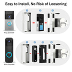 Homalor Anti Theft Ring Doorbell Mount: White Ring Doorbell Door Mount Blink Camera Holder - Metal, No Drill Required