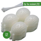 Rooted Promise Air Layering Propagation kit with Zip Ties | 12 Pack | 4 inches Wide x 5 inches Long | Plant Rooting Pods - Supports Aerial Roots Growth | Ventilated and Hinged Design | Made in USA